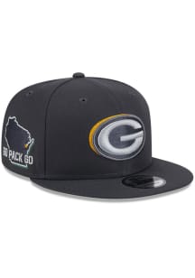 New Era Green Bay Packers Graphite 2024 NFL Draft 9FIFTY Mens Snapback Hat