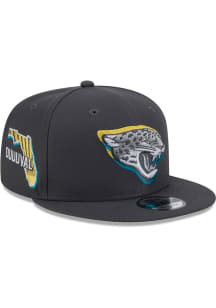 New Era Jacksonville Jaguars Graphite 2024 NFL Draft 9FIFTY Mens Snapback Hat