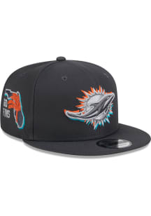 New Era Miami Dolphins Grey 2024 NFL Draft 9FIFTY Mens Snapback Hat