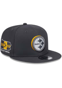 New Era Pittsburgh Steelers Graphite 2024 NFL Draft 9FIFTY Mens Snapback Hat