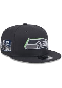 New Era Seattle Seahawks Graphite 2024 NFL Draft 9FIFTY Mens Snapback Hat