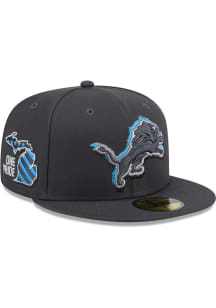 New Era Detroit Lions Mens Grey 2024 NFL Draft 59FIFTY Fitted Hat