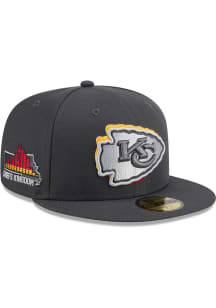 New Era Kansas City Chiefs Mens Grey 2024 NFL Draft 59FIFTY Fitted Hat