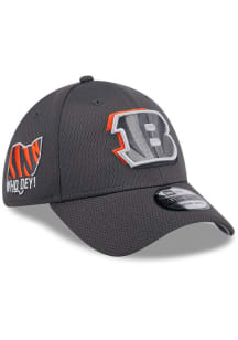 New Era Cincinnati Bengals Mens Graphite 2024 NFL Draft 39THIRTY Flex Hat