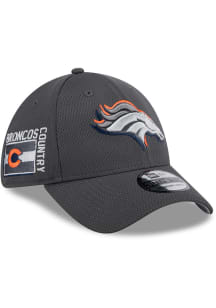 New Era Denver Broncos Mens Grey 2024 NFL Draft 39THIRTY Flex Hat