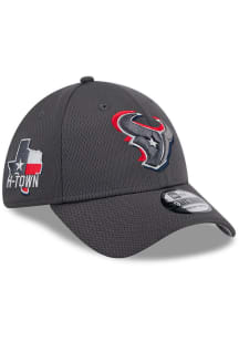 New Era Houston Texans Mens Graphite 2024 NFL Draft 39THIRTY Flex Hat