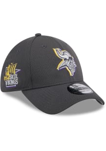 New Era Minnesota Vikings Mens Grey 2024 NFL Draft 39THIRTY Flex Hat