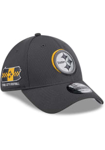 New Era Pittsburgh Steelers Mens Grey 2024 NFL Draft 39THIRTY Flex Hat