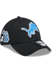 New Era Detroit Lions Mens Black 2024 NFL Draft 39THIRTY Flex Hat
