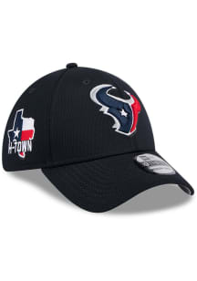 New Era Houston Texans Mens Navy Blue 2024 NFL Draft 39THIRTY Flex Hat
