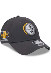 New Era Pittsburgh Steelers Graphite 2024 NFL Draft JR 9FORTY Youth Adjustable Hat