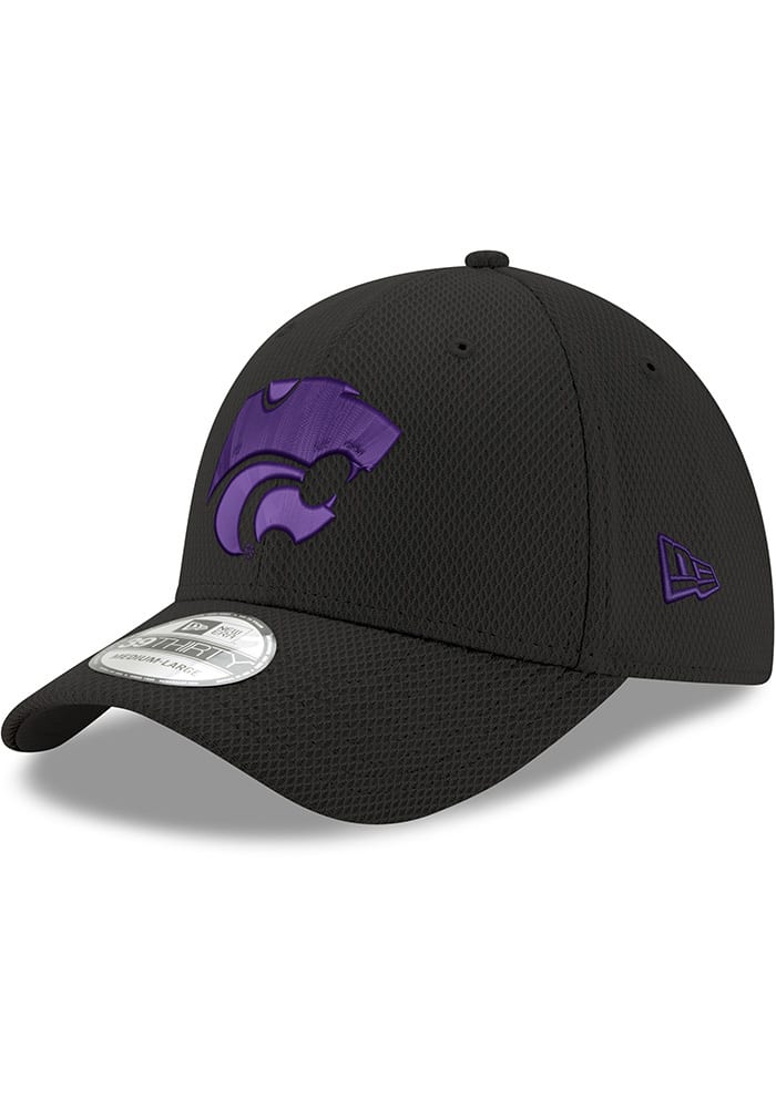 New Era K-State Wildcats Mens Black Purple Powercat Diamond Era 39THIRTY Flex Hat