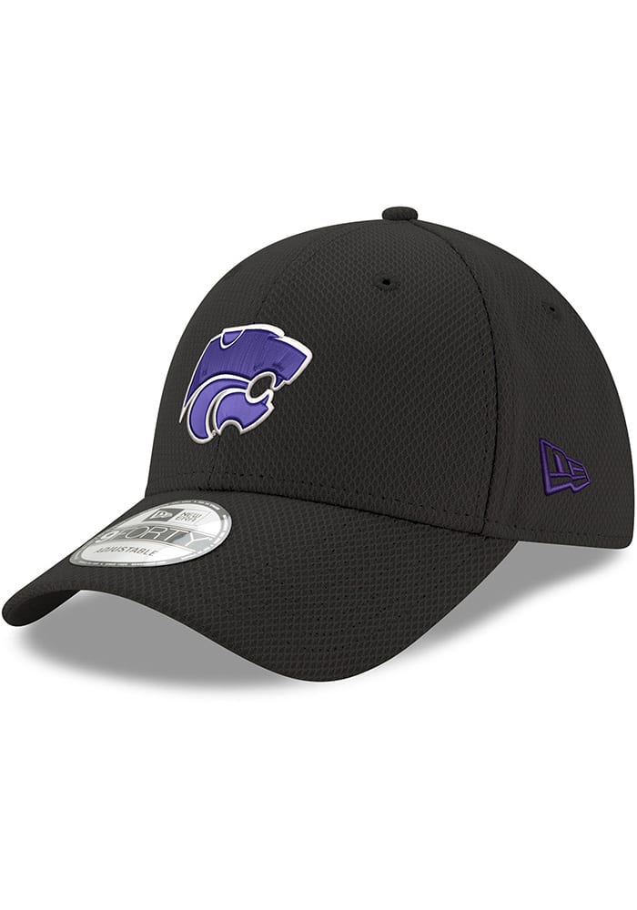 New Era K-State Wildcats Purple Powercat Diamond Era Stretch 9FORTY Adjustable Hat - Black