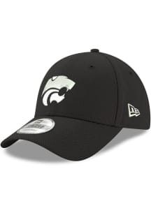 New Era K-State Wildcats White Powercat Diamond Era Stretch 9FORTY Adjustable Hat - Black