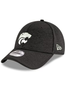 New Era K-State Wildcats White Powercat Shadow Tech Stretch 9FORTY Adjustable Hat - Black