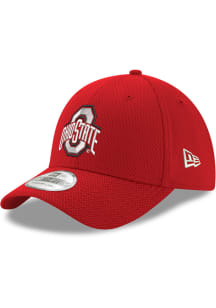New Era Ohio State Buckeyes Mens Red Primary Logo Diamond Era 39THIRTY Flex Hat