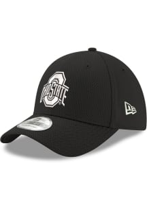 New Era Ohio State Buckeyes Mens Black White Primary Logo Diamond Era 39THIRTY Flex Hat