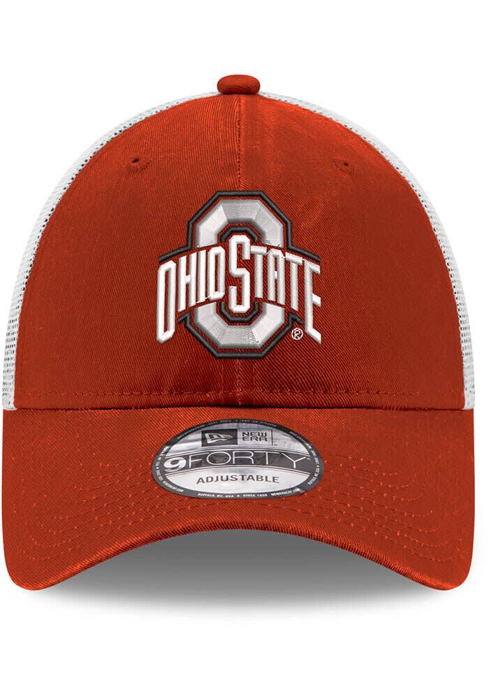 New Era Ohio State Buckeyes 2T Primary Logo Trucker 9FORTY Adjustable Hat - Red