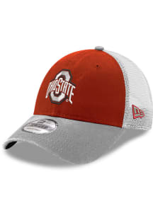 New Era Ohio State Buckeyes 3T Primary Logo Trucker 9FORTY Adjustable Hat - Red