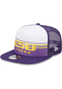New Era LSU Tigers Purple Crown Stripe A Frame 9FIFTY Mens Snapback Hat