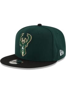 New Era Milwaukee Bucks Green JR 2T Basic 9FIFTY Youth Snapback Hat