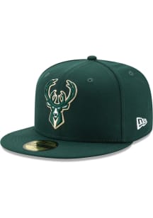 New Era Milwaukee Bucks Mens Green Basic 59FIFTY Fitted Hat