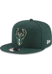 New Era Milwaukee Bucks Green Basic 9FIFTY Mens Snapback Hat
