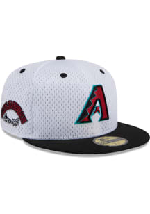 New Era Arizona Diamondbacks Mens White Throwback Jersey Mesh 2T 59FIFTY Fitted Hat