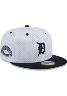 New Era Detroit Tigers Mens White Throwback Jersey Mesh 2T 59FIFTY Fitted Hat