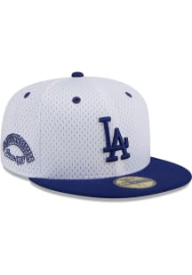 New Era Los Angeles Dodgers Mens White Throwback Jersey Mesh 2T 59FIFTY Fitted Hat