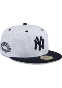 New Era New York Yankees Mens White Throwback Jersey Mesh 2T 59FIFTY Fitted Hat
