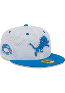 New Era Detroit Lions Mens White Throwback Jersey Mesh 2T 59FIFTY Fitted Hat