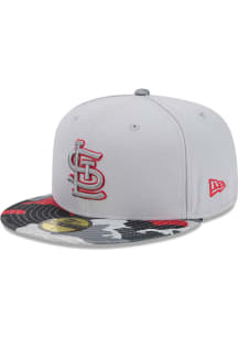 New Era St Louis Cardinals Mens Grey Active Training Camo Visor 59FIFTY Fitted Hat