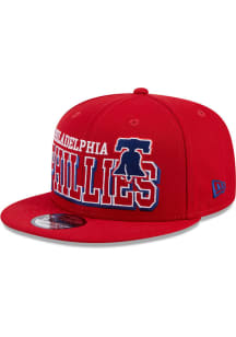 New Era Philadelphia Phillies Red Game Day Big Name 9FIFTY Mens Snapback Hat