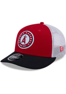 New Era Los Angeles Angels Throwback 3T Circular Trucker LP 9FIFTY Adjustable Hat - Red