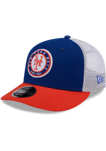 New Era New York Mets Throwback 3T Circular Trucker LP 9FIFTY Adjustable Hat - Blue