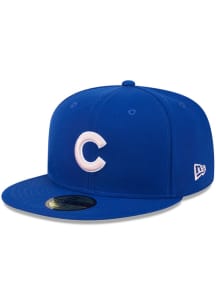 New Era Chicago Cubs Mens Blue 2024 Mothers Day 59FIFTY Fitted Hat