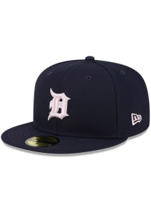 New Era Detroit Tigers Mens Navy Blue 2024 Mothers Day 59FIFTY Fitted Hat