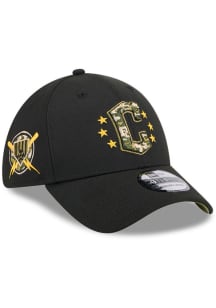 New Era Cleveland Guardians Mens Black 2024 Armed Forces Day 39THIRTY Flex Hat