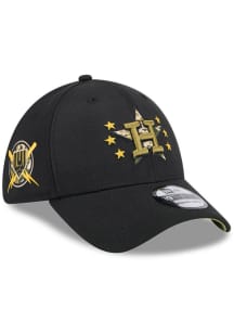 New Era Houston Astros Mens Black 2024 Armed Forces Day 39THIRTY Flex Hat