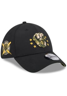 New Era Milwaukee Brewers Mens Black 2024 Armed Forces Day 39THIRTY Flex Hat