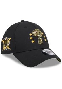 New Era Philadelphia Phillies Mens Black 2024 Armed Forces Day 39THIRTY Flex Hat