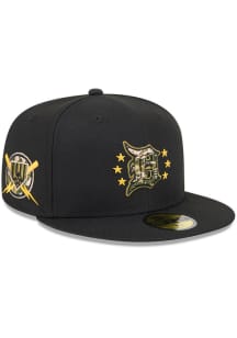 New Era Detroit Tigers Mens Black 2024 Armed Forces Day 59FIFTY Fitted Hat