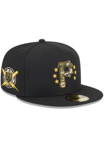 New Era Pittsburgh Pirates Mens Black 2024 Armed Forces Day 59FIFTY Fitted Hat