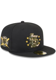 New Era St Louis Cardinals Mens Black 2024 Armed Forces Day 59FIFTY Fitted Hat