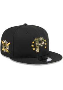 New Era Pittsburgh Pirates Black 2024 Armed Forces Day 9FIFTY Mens Snapback Hat