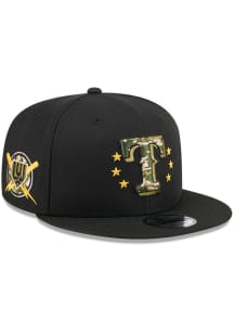 New Era Texas Rangers Black 2024 Armed Forces Day 9FIFTY Mens Snapback Hat