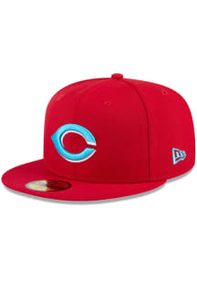 New Era Cincinnati Reds Mens Red 2024 Fathers Day 59FIFTY Fitted Hat