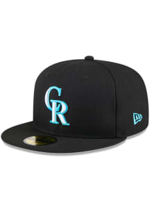 New Era Colorado Rockies Mens Black 2024 Fathers Day 59FIFTY Fitted Hat