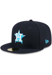 New Era Houston Astros Mens Navy Blue 2024 Fathers Day 59FIFTY Fitted Hat